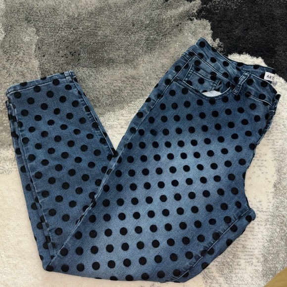 Artisans NY Black Polka Dot Denim Jeans Size 12 - Picture 3 of 6